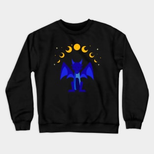 Blue dragon under the moon and stars. Crewneck Sweatshirt